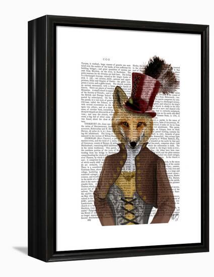 Vivienne Steampunk Fox-Fab Funky-Framed Stretched Canvas