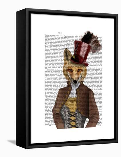 Vivienne Steampunk Fox-Fab Funky-Framed Stretched Canvas