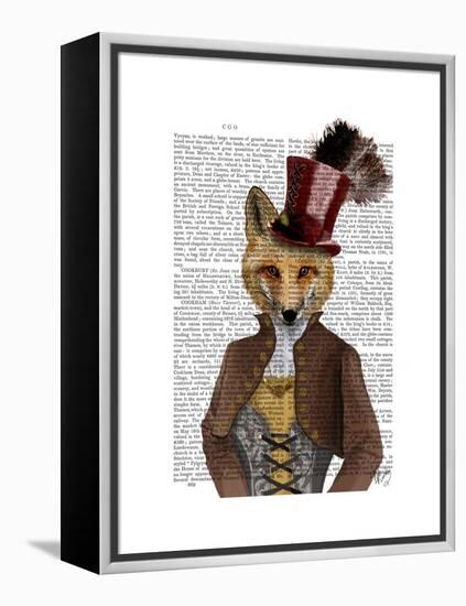 Vivienne Steampunk Fox-Fab Funky-Framed Stretched Canvas