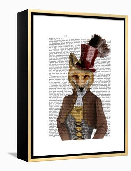 Vivienne Steampunk Fox-Fab Funky-Framed Stretched Canvas