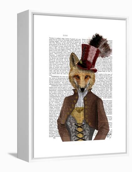 Vivienne Steampunk Fox-Fab Funky-Framed Stretched Canvas
