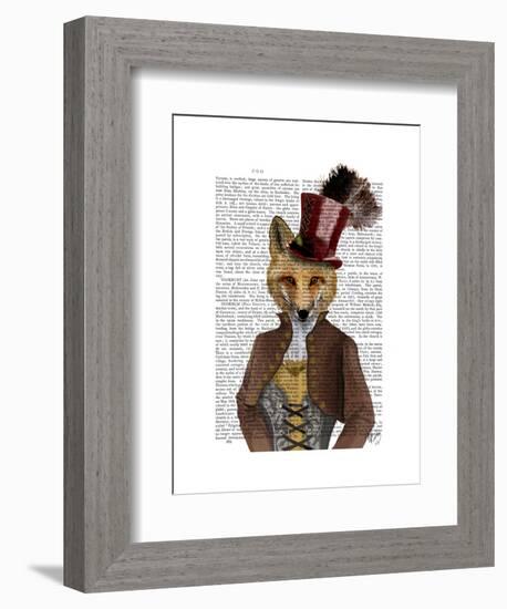 Vivienne Steampunk Fox-Fab Funky-Framed Art Print