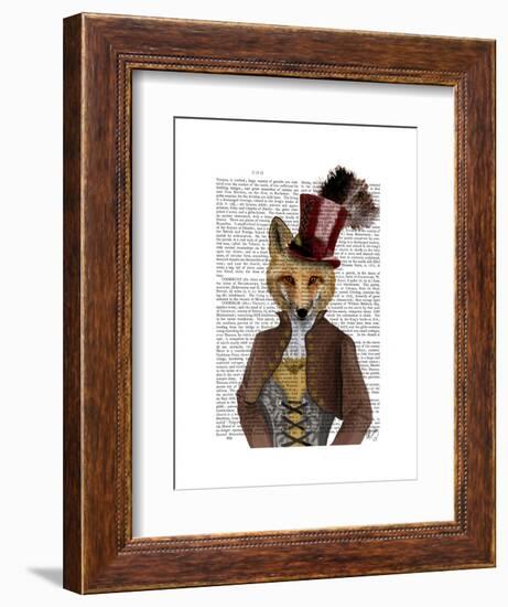 Vivienne Steampunk Fox-Fab Funky-Framed Art Print