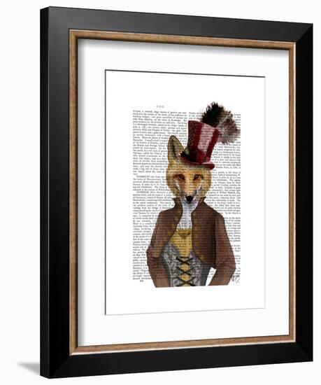 Vivienne Steampunk Fox-Fab Funky-Framed Art Print