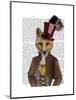 Vivienne Steampunk Fox-Fab Funky-Mounted Art Print