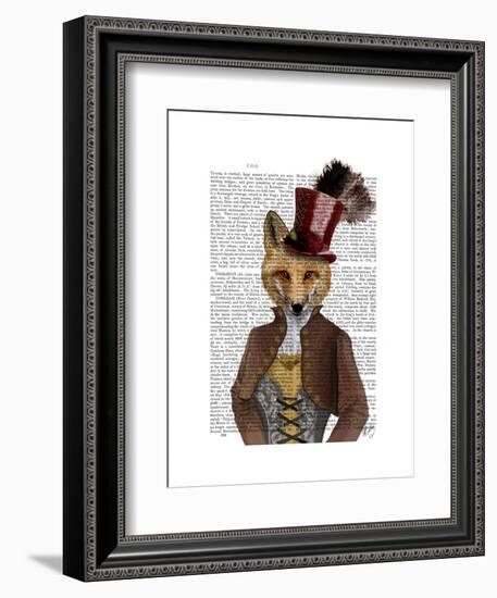 Vivienne Steampunk Fox-Fab Funky-Framed Art Print