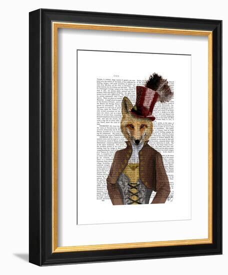 Vivienne Steampunk Fox-Fab Funky-Framed Art Print