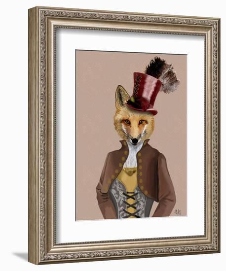 Vivienne Steampunk Fox-Fab Funky-Framed Art Print