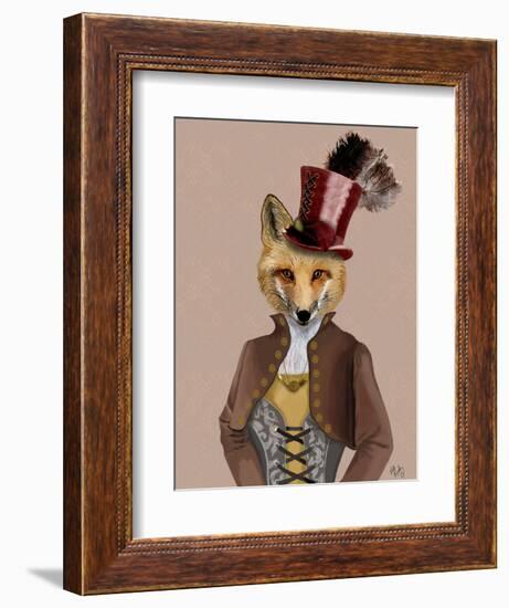 Vivienne Steampunk Fox-Fab Funky-Framed Art Print