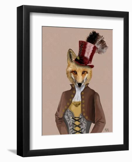 Vivienne Steampunk Fox-Fab Funky-Framed Art Print