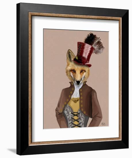 Vivienne Steampunk Fox-Fab Funky-Framed Art Print