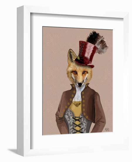 Vivienne Steampunk Fox-Fab Funky-Framed Art Print