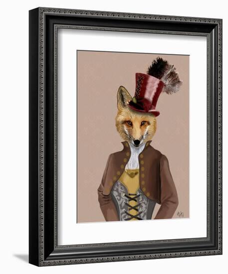 Vivienne Steampunk Fox-Fab Funky-Framed Art Print