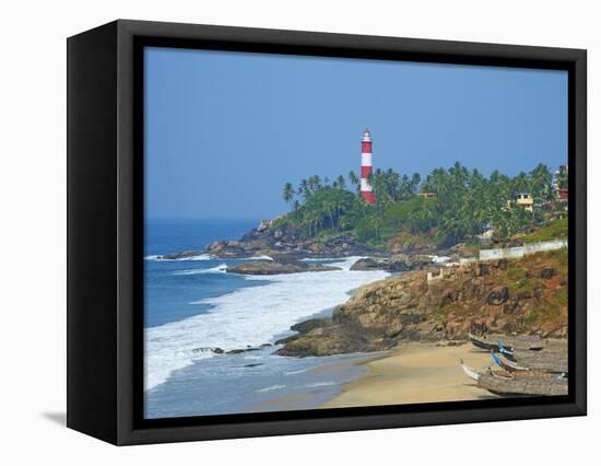 Vizhinjam, Fishing Harbour Near Kovalam and Kovalam Lighthouse, Kerala, India, Asia-Tuul-Framed Premier Image Canvas