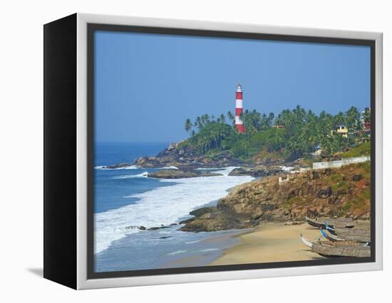 Vizhinjam, Fishing Harbour Near Kovalam and Kovalam Lighthouse, Kerala, India, Asia-Tuul-Framed Premier Image Canvas