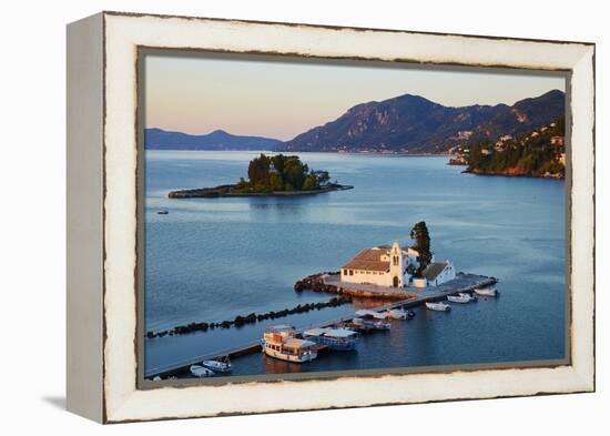 Vlacherna Monastery, Kanoni, Corfu, Ionian Islands, Greek Islands, Greece, Europe-Tuul-Framed Premier Image Canvas