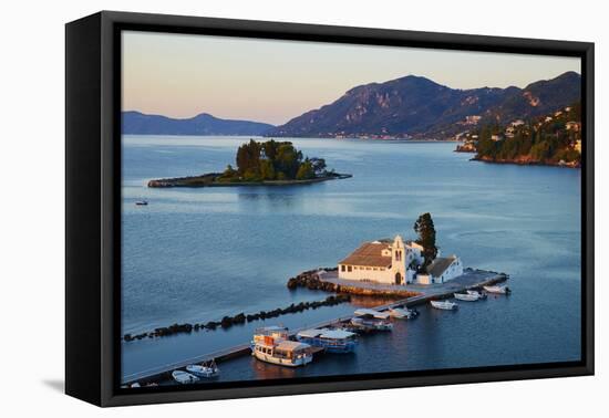 Vlacherna Monastery, Kanoni, Corfu, Ionian Islands, Greek Islands, Greece, Europe-Tuul-Framed Premier Image Canvas