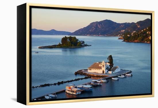 Vlacherna Monastery, Kanoni, Corfu, Ionian Islands, Greek Islands, Greece, Europe-Tuul-Framed Premier Image Canvas