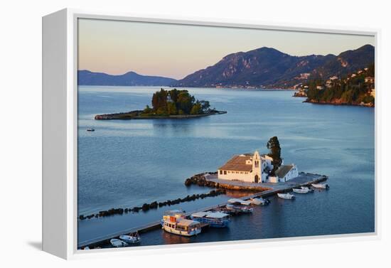 Vlacherna Monastery, Kanoni, Corfu, Ionian Islands, Greek Islands, Greece, Europe-Tuul-Framed Premier Image Canvas