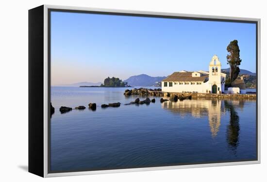 Vlacherna Monastery, Kanoni, Corfu, the Ionian Islands, Greek Islands, Greece, Europe-Neil Farrin-Framed Premier Image Canvas