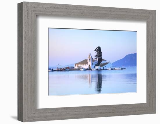 Vlacherna Monastery, Kanoni, Corfu, the Ionian Islands, Greek Islands, Greece, Europe-Neil Farrin-Framed Photographic Print