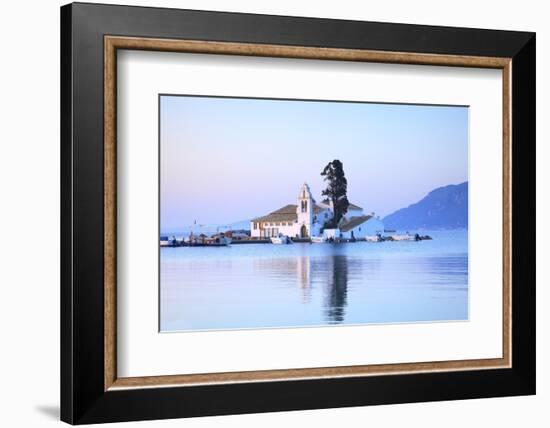 Vlacherna Monastery, Kanoni, Corfu, the Ionian Islands, Greek Islands, Greece, Europe-Neil Farrin-Framed Photographic Print