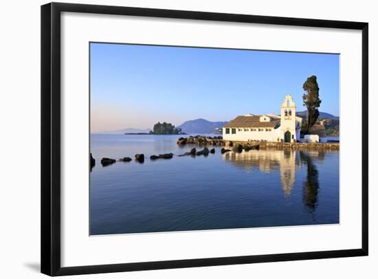 Vlacherna Monastery, Kanoni, Corfu, the Ionian Islands, Greek Islands, Greece, Europe-Neil Farrin-Framed Photographic Print