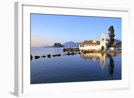 Vlacherna Monastery, Kanoni, Corfu, the Ionian Islands, Greek Islands, Greece, Europe-Neil Farrin-Framed Photographic Print