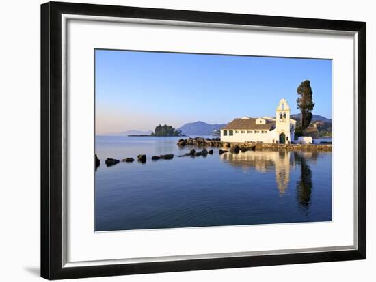 Vlacherna Monastery, Kanoni, Corfu, the Ionian Islands, Greek Islands, Greece, Europe-Neil Farrin-Framed Photographic Print