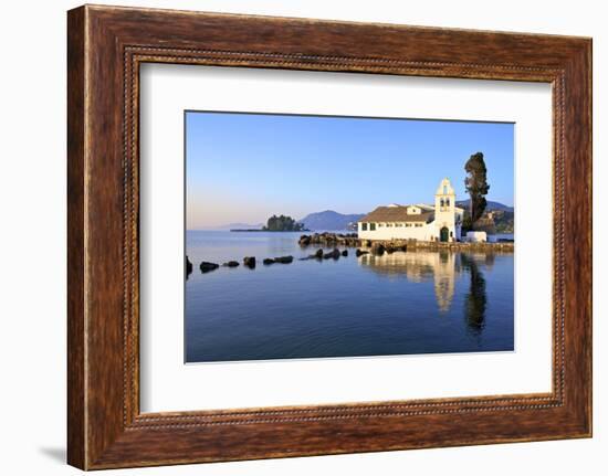 Vlacherna Monastery, Kanoni, Corfu, the Ionian Islands, Greek Islands, Greece, Europe-Neil Farrin-Framed Photographic Print