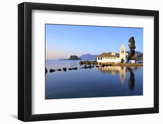 Vlacherna Monastery, Kanoni, Corfu, the Ionian Islands, Greek Islands, Greece, Europe-Neil Farrin-Framed Photographic Print