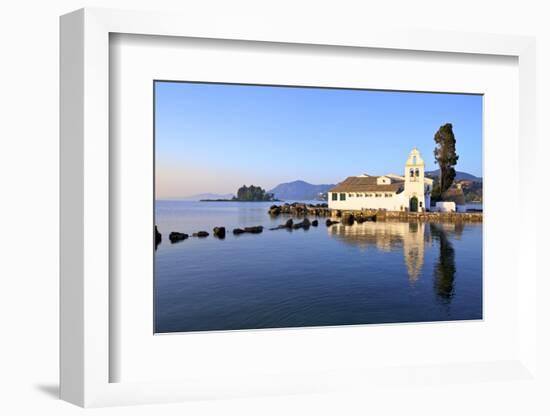 Vlacherna Monastery, Kanoni, Corfu, the Ionian Islands, Greek Islands, Greece, Europe-Neil Farrin-Framed Photographic Print