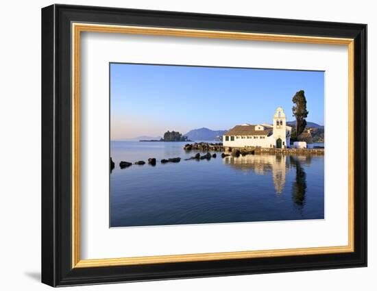 Vlacherna Monastery, Kanoni, Corfu, the Ionian Islands, Greek Islands, Greece, Europe-Neil Farrin-Framed Photographic Print