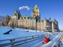 Quebec City in Winter, Traditional Slide Decent-Vlad G-Framed Premier Image Canvas
