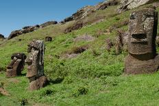 Statues on Isla De Pascua. Rapa Nui. Easter Island-Vladimir Krupenkin-Photographic Print