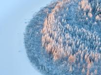 Aerial View of Forest River in Time of Winter Day.-Vladimir Melnikov-Photographic Print