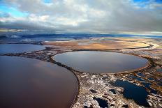 Aerial View of the Some round Lakes on Marshy Terrain in the Cold Autumn Day. the Two Lakes Were Ov-Vladimir Melnikov-Photographic Print