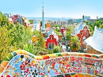 Barcelona, Spain - July 19: Ceramic Mosaic Park Guell On July 19, 2013 In Barcelona, Spain-Vladitto-Art Print