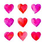 Watercolor Hearts Isolated.-Vodoleyka-Premium Giclee Print