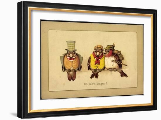 Vögel Auf Der Stange, Ob Wir's Wagen, Gekleidet Als Wanderer-null-Framed Giclee Print