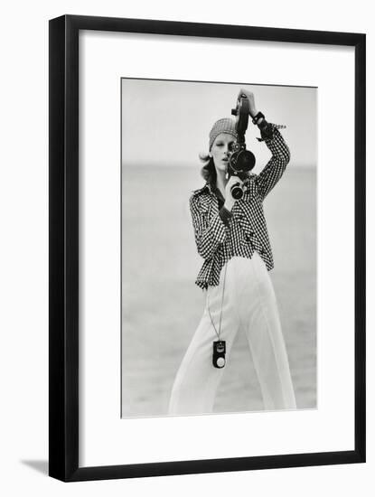 Vogue - April 1972 - Woman with a Film Camera-Gianni Penati-Framed Premium Giclee Print