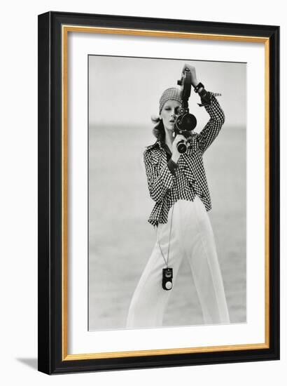 Vogue - April 1972 - Woman with a Film Camera-Gianni Penati-Framed Premium Giclee Print