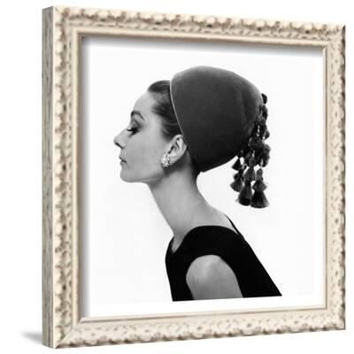Vogue August 1964 Audrey Hepburn In Velvet Hat Framed Photographic Print By Cecil Beaton Art Com