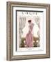 Vogue Cover - April 1923 - Pink Evening Gown-Georges Lepape-Framed Art Print
