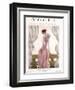 Vogue Cover - April 1923 - Pink Evening Gown-Georges Lepape-Framed Art Print