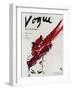 Vogue Cover - April 1946 - Feathered Hat-Carl "Eric" Erickson-Framed Art Print