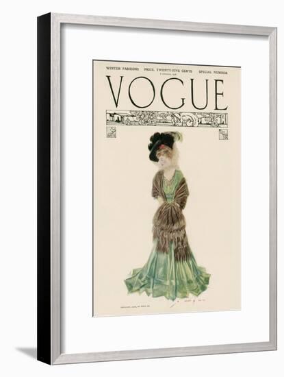 Vogue Cover - December 1906-null-Framed Premium Giclee Print