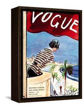 Vogue Cover - January 1932-Carl "Eric" Erickson-Framed Stretched Canvas