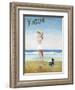 Vogue Cover - July 1937 - Beach Walk-Eduardo Garcia Benito-Framed Art Print