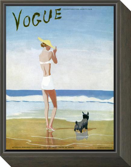 Vogue Cover - July 1937-Eduardo Garcia Benito-Framed Print Mount